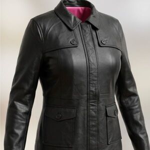 ISAAC MIZRAHI 100% GENUINE LEATHER JACKET. SIZE XL.NEW W/O TAG. FEMALE